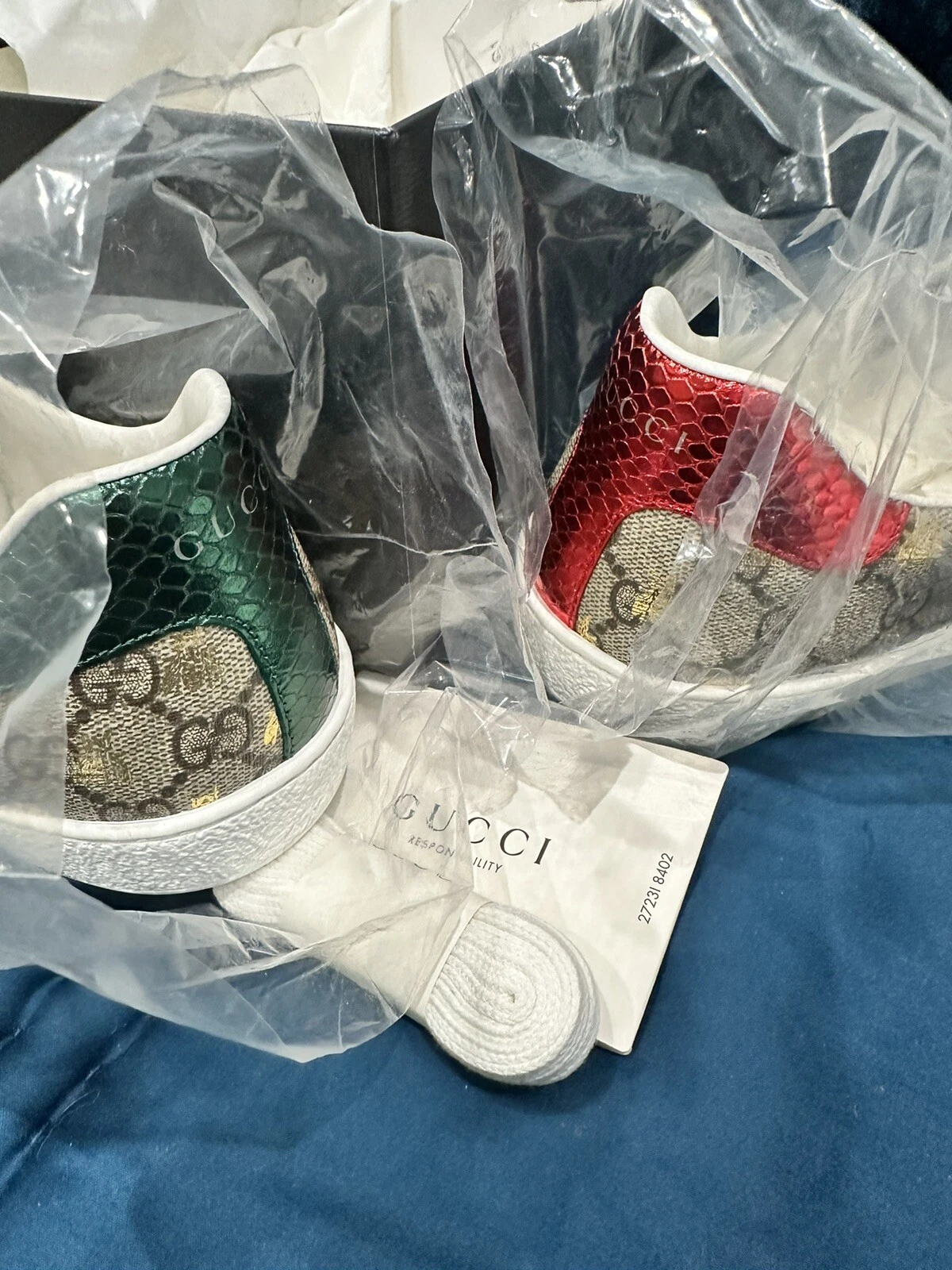 Gucci Ace Supreme toile avec abeilles dorées baskets unisexes US M11.5 neuves jamais portées