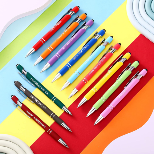 12 Pcs Inspirational Pens Bulk Motivational Ballpoint Pen with Stylus Tip Inspir - Picture 6 of 12