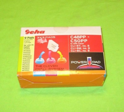 Geha 045426 3X3 pads 9 refill pads for Canon CLI-8Y CLI-8M CLI-8C no.8 