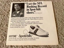 Vintage 1975 O.J. SIMPSON SPOT-BILT SHOES Print Ad 1970s BILLS
