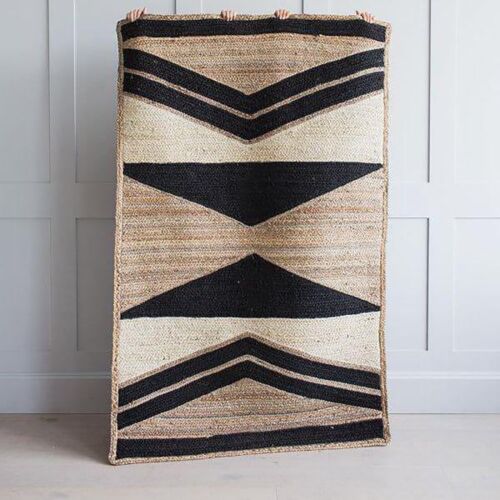 Natural Jute Handmade Area Rug Runner Braided Carpet Square Outdoor Kilim 4x6 ft - Picture 1 of 11