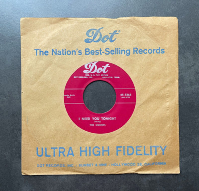 7'' The Counts - I Need You Tonight / Sally Walker - US DOT Doo Wop
