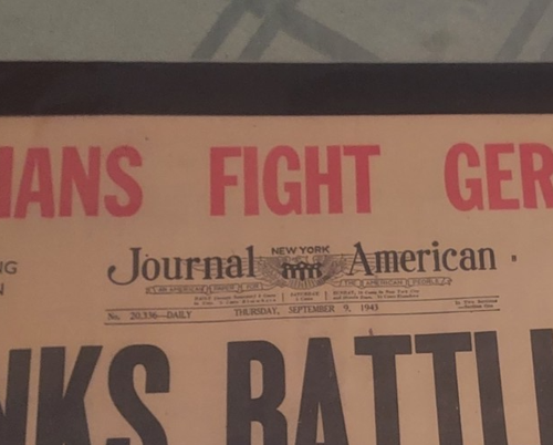 1943 NY JOURNAL AMERIKANISCHE ZEITUNG YANKS KÄMPFENDE NAZIS SCHLAGZEILE ORIGINAL SEHR GUTER ZUSTAND - Bild 4 von 4
