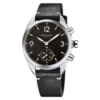 Kronaby S3114/1 Men's Apex Smartwatch Black Leather
