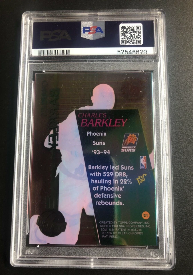 Charles Barkley 1994 Stadium Club Clear Cut Members Only #21 PSA 9 Mint POP 1 - Image 2 of 2