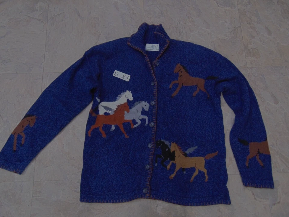 Suéter vintage opções de design por Philip & Jane Gordon tamanho médio cavalos - Imagem 2 de 4
