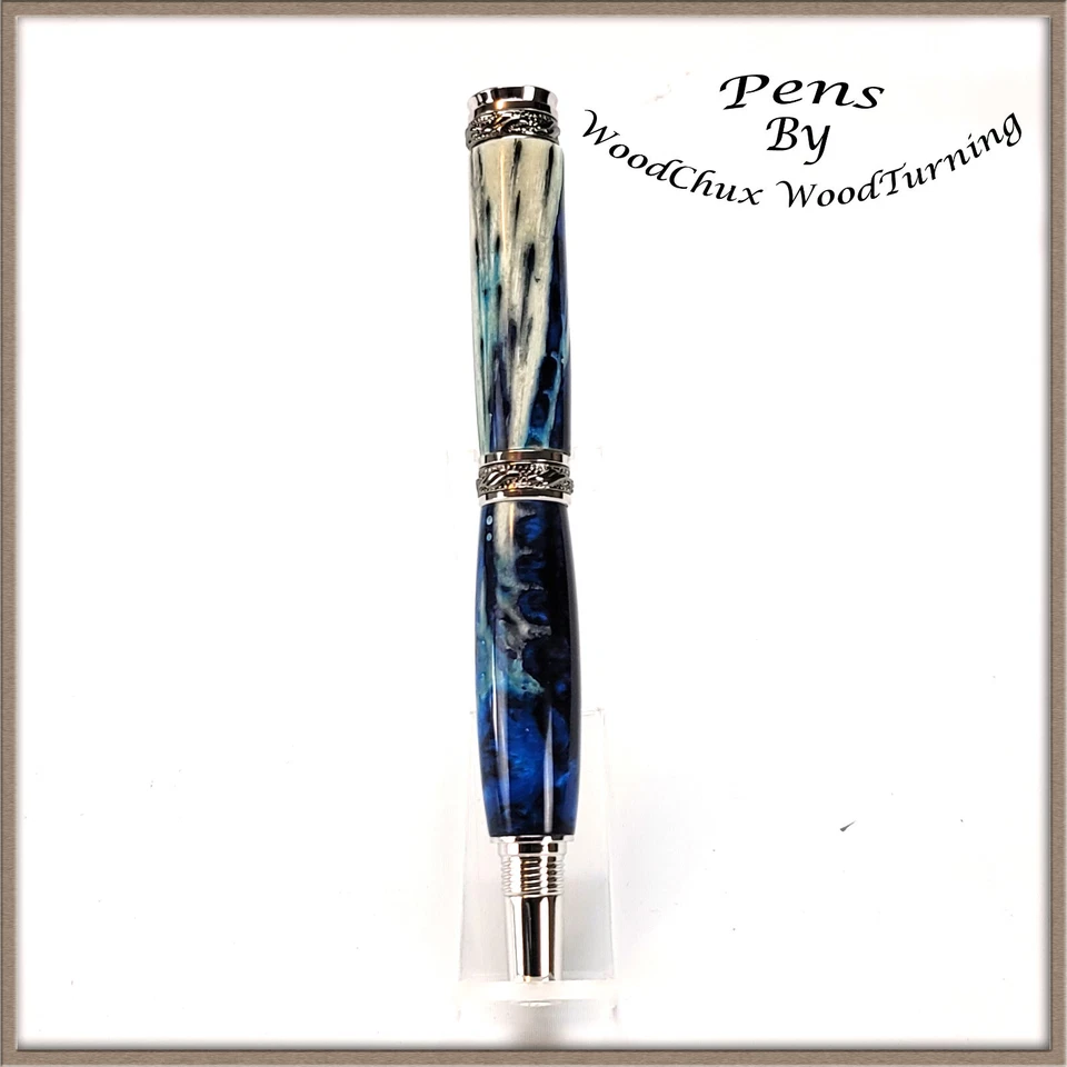 Pluma hecha a mano escritura bolígrafo fuente cocodrilo mandíbula hueso plumas VIDEO 1508a Foto 4 de 4