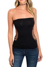 Summer Black Tube Top Stretchable Fabric