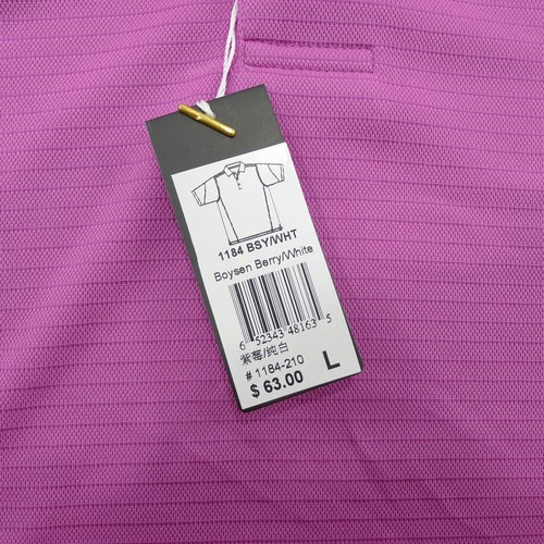 Monterey Club lila weiß Polo Herren Größe L Kurzarm 1184 BSY/WHT Neu mit Etikett - Bild 4 von 9