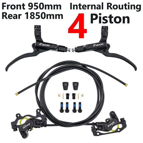 ZOOM HB876 MTB Bike 4-Piston MTB Hydraulic Disc Brake Set 850/1500MM - Picture 2 of 20