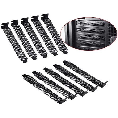 15pc Black Air Flow PCI slot cover dust filter blanking plate hard steel Screws