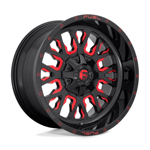 (Set-4) Fuel D612 Stroke 20X10 5X127 Black Red -18mm Wheels Rims 20 Inch - Foto 5 di 11