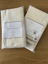 POTTERY BARN 700 TC Ultra Fine Standard PILLOWCASES  Sateen Ivory  Set/2 NEW