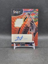 4222H 2021-22 Select Day Ron Sharpe Rookie Jersey Auto Red Wave Prizm RC #RJ-DSH