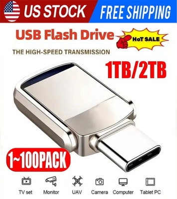 #ad Type C USB 3.0 Flash Drive Thumb Drive Memory Stick for PC Laptop 1TB 2TB lot $143.39