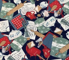 Fabric Traditions 1993 Vintage Kitchen Design Fabric 1 Yard by 45" OOP