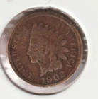 US Rare Old West 1902 Indian Head Penny Coin American Collection Shield Cent USA