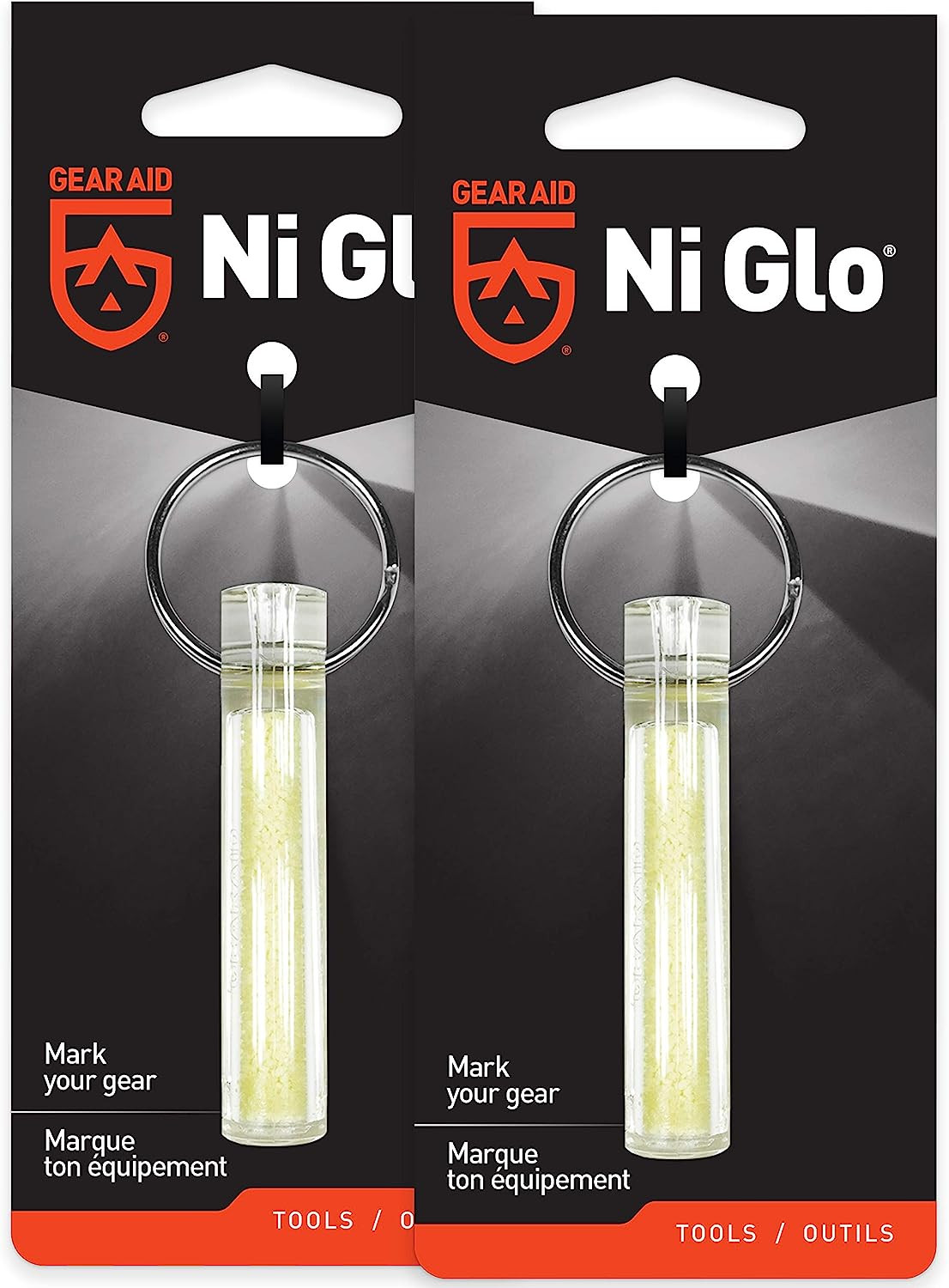 Ni Glo 2” UV Rechargeable Glowing Keychain, Glow-In-The-Dark Accessory for Keys,