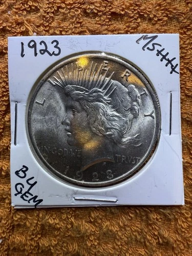 1923 $1 Peace Dollar - UNC -  Slight Toning