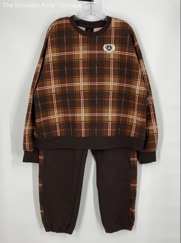 Jordan Womens Brown Sweatshirt & Pants Jogging 2-Piece Tracksuit Set Size L