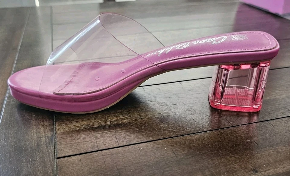 Cape Robbins Mujer 8.5 Transparente Tacón Bajo Bloque Sin Cordones Transparente Puntera Abierta Foto 4 de 4