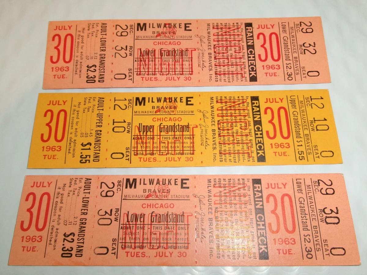 1963 Vintage Sports Ticket Stubs for sale | eBay