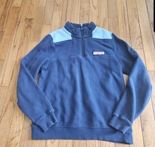 Boys Vineyard Vines Navy Blue 1/4 Zip Whale Pullover Sweatshirt Youth Large