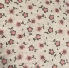 1 Yard Pink Gray Flowers 44 Wide 100 Cotton