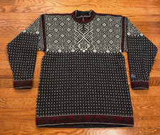 Vintage Nordstrikk Norwegian Wool Sweater Mens XL Nordic Fair Isle Norway Zip