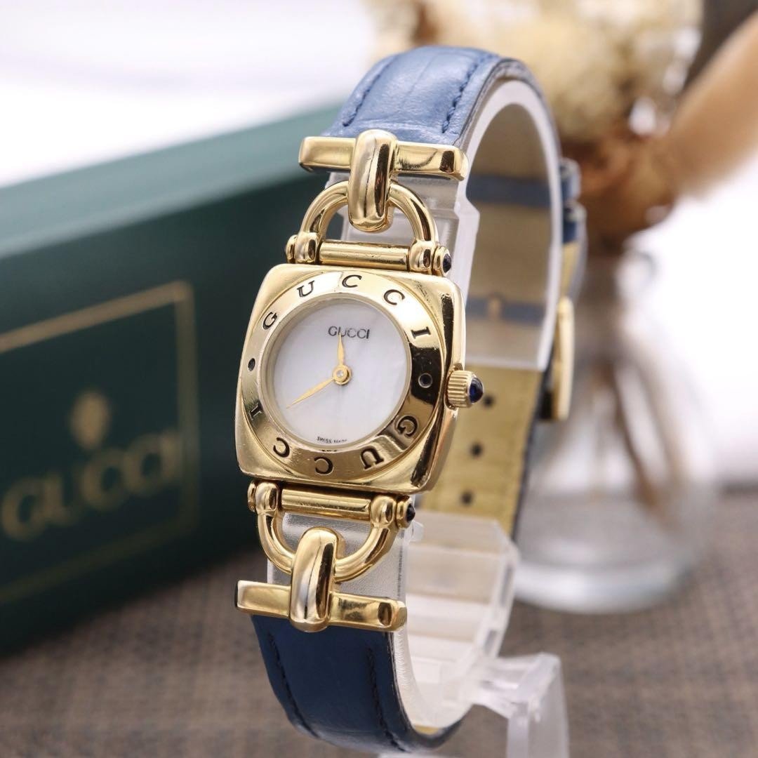GUCCI 腕時計 6300L 楽天市場】グッチ 6300L ロゴ 腕時計 GP/革 レディース 【中古