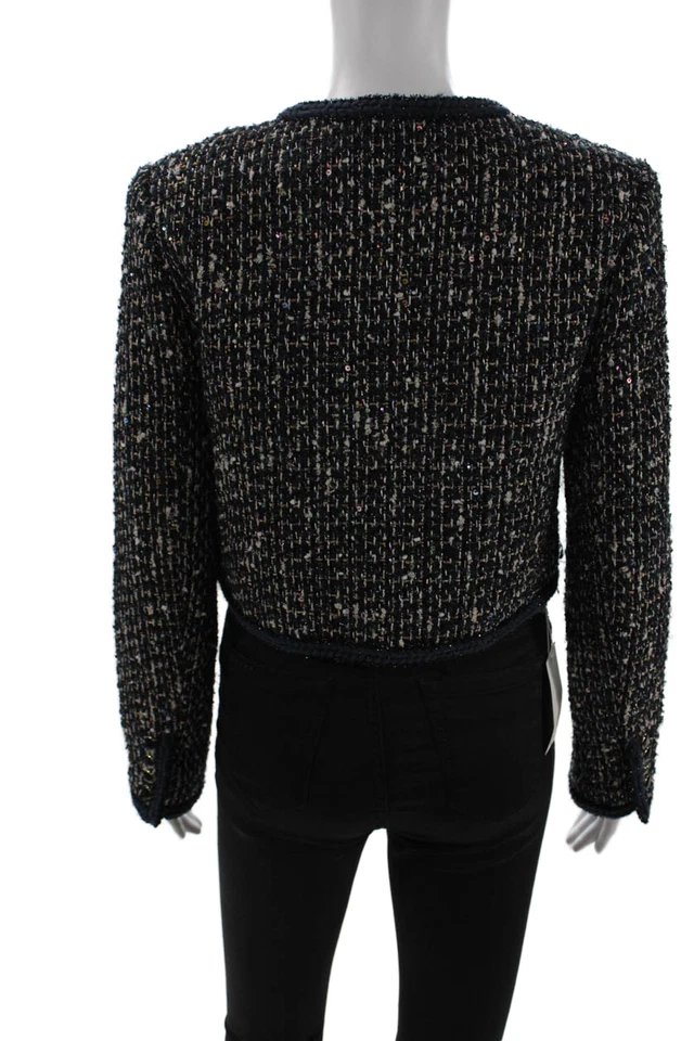 Chaqueta Autorretrato Mujer Negra Botón Clásica Cuello Redondo Talla 4 Foto 4 de 4