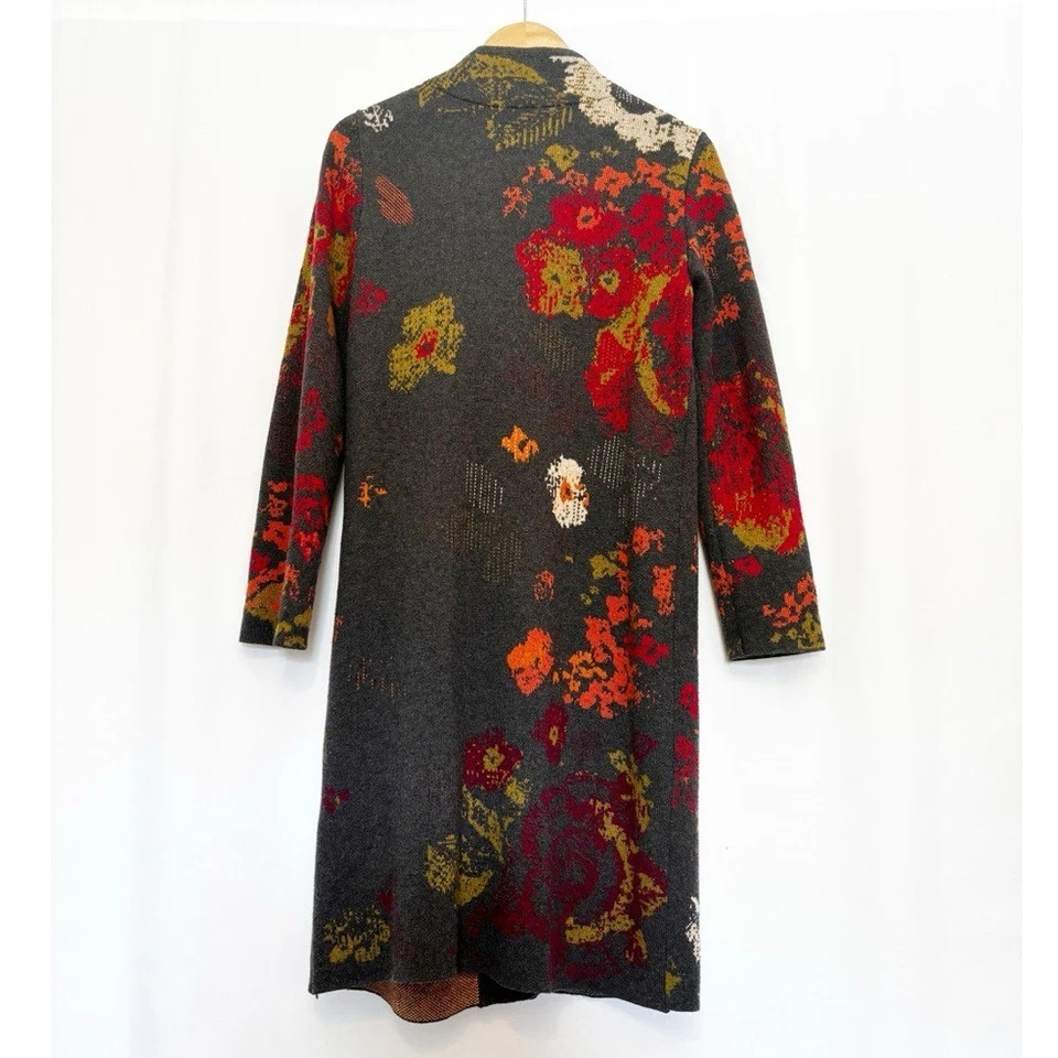 Cárdigan Abrigo J. Jill Madison Floral Tejido Jacquard Manga Larga Con Botones XS Foto 3 de 4