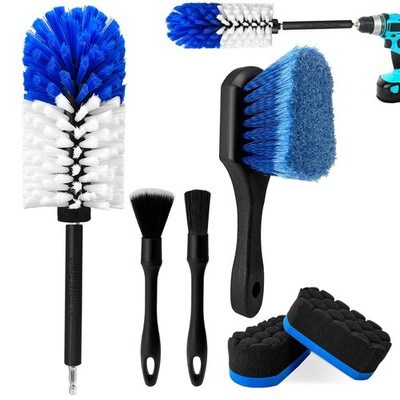 ''Car Wheel Brush Kit 6 Pack, Soft Drill Cleaner for Rims, Tires, Engines''