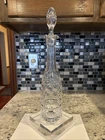 Cut Flint  Glass Decanter with Stopper Excellent Condition 16.5" Tall