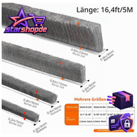 BüRstendichtung Selbstklebend 9Mm X 9Mm DichtungsbüRste Zugluftstopper Grau 5M