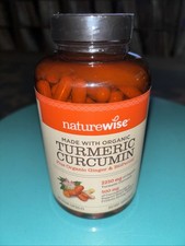 Naturewise Organic Turmeric Curcumin 180 Vegan Capsules 2250 Mg Exp 3/2028