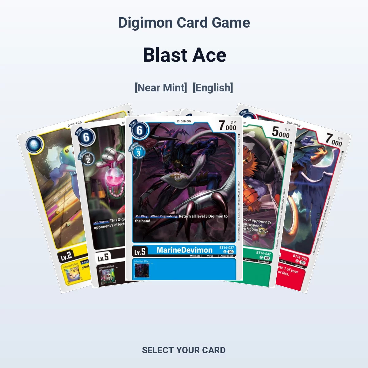Digimon Card Game Blast Ace - Select Your Cards (NM)