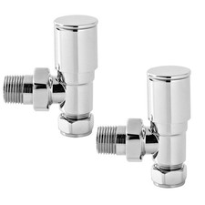 Thermostatic Manual TRV Radiator Valves 1/2" x 15mm Angled Straight Rad Valve