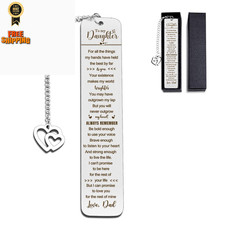 Daughter Gift from Dad Bookmarks for Kids, 1.02 5.12in, Gifts Silver