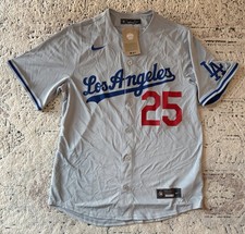 Nike LA Los Angeles Dodgers Tommy Edman #25 MLB Baseball Gray Jersey Men’s Sz: M