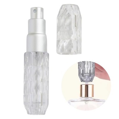 SIXDAWANJIA Refillable 0.2 Ounces, Transparent with Pink and Silver Design 