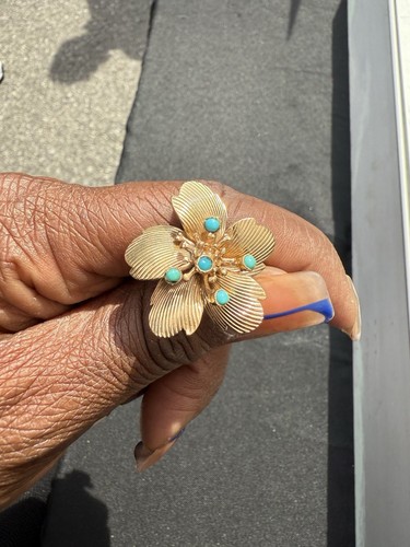 14K Gold Custom Turquoise Ring (9G)