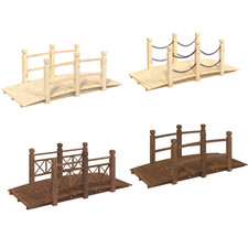 Gartenbrücke Teichbrücke Holzbrücke Zierbrücke 150x67x56 cm Massivholz Fichte