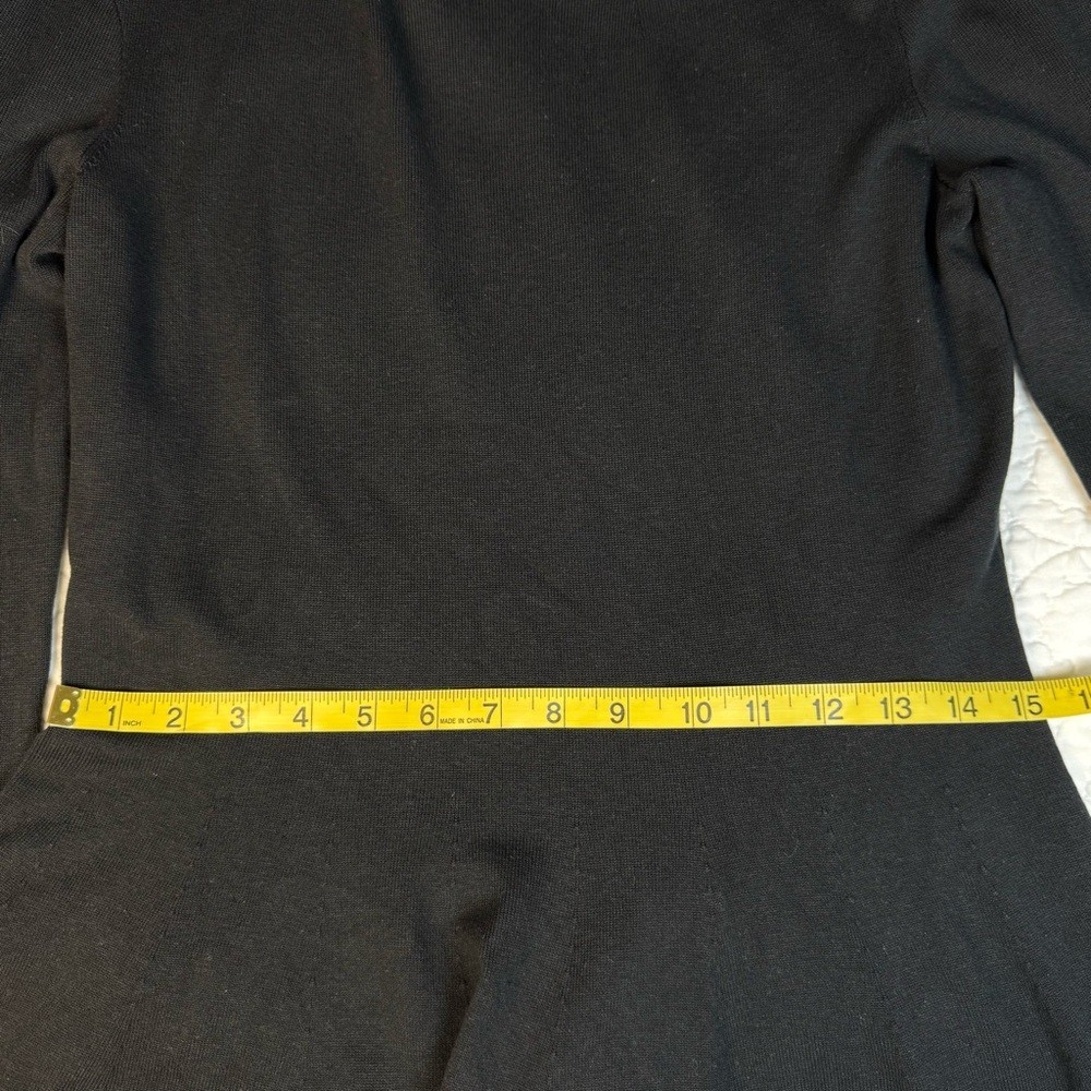 Polo Ralph Lauren Black Silk Peplum Collared Pullover Sweater Size M thumbnail 12