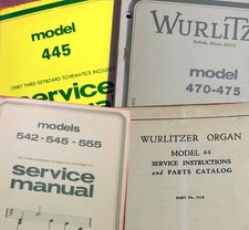 ORIGINAL Service Manual Wurlitzer Model 44, 445, 470/475, 542/45/55 pick 1