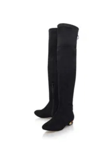 BNIB MISS KG KURT GEIGER VELVET BLACK KNEE BOOTS Black Sz: uk 4/37 RRP:£109 image 2