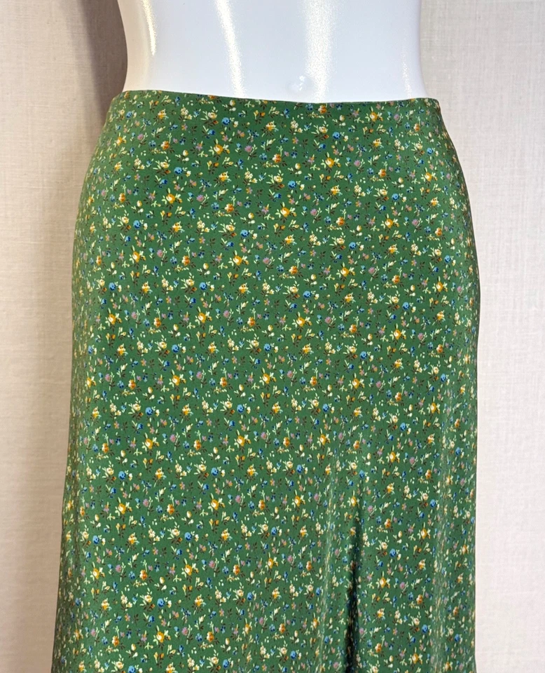 Falda campesina ETRO Milano seda estampado Ditsy hasta la rodilla IT44, US8 M, forrada nueva sin etiquetas Foto 3 de 4