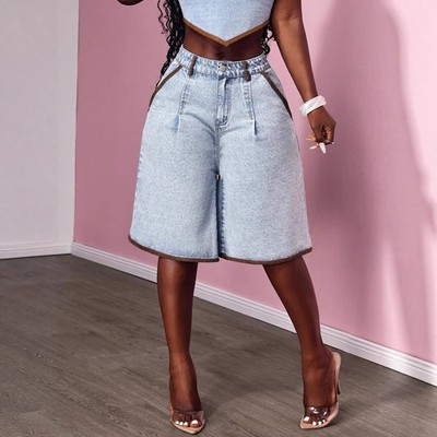 SpringSummer Womens Bell Bottom Cropped Denim Pants