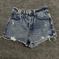 Wild Fable Shorts Womens Size 8 Blue Denim High Rise Cutoff Distressed Cotton