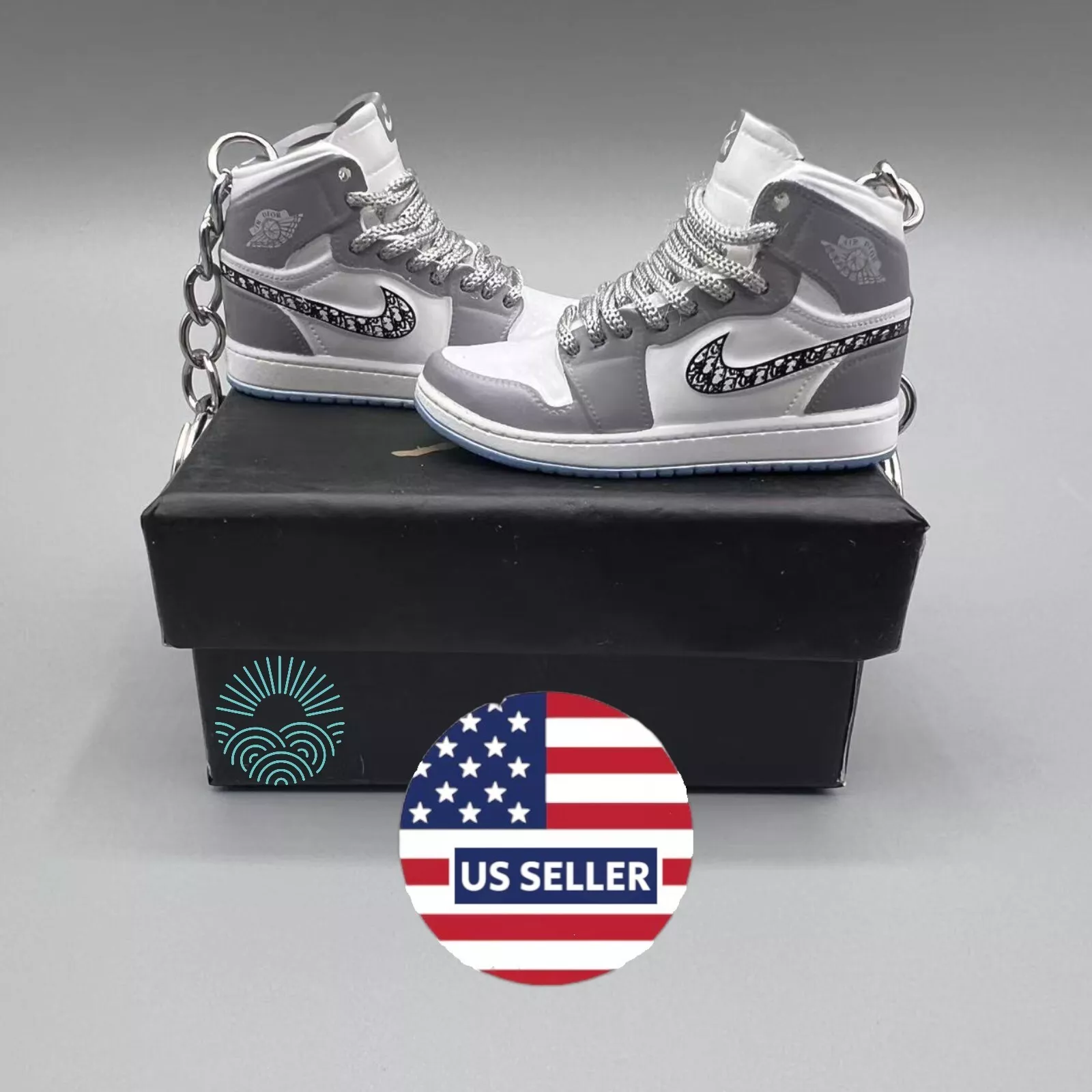Air Jordan Mini Porte clés Baskets avec Boîte à Chaussures 3D Cadeau/Charm Haute Qualité